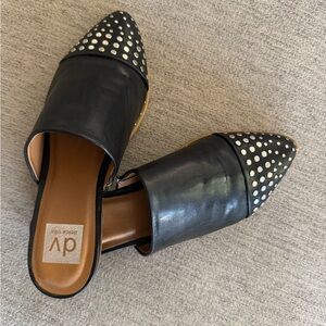 Dolce Vita Black Leather Studded Mules